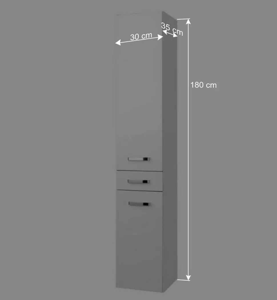 Badmöbel Set Sagunis in Hochglanz Weiß (vierteilig)