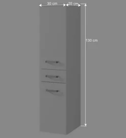Badmöbel Set Sagunis in Hochglanz Weiß (vierteilig)