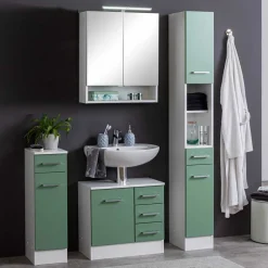 Badmöbelprogramm Set in Grün - Loenixa (vierteilig)