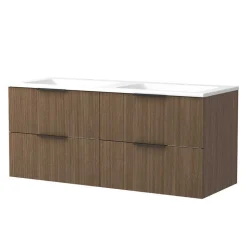 Badmöbel-Set mit zwei Becken modern - Ucaida (vierteilig)