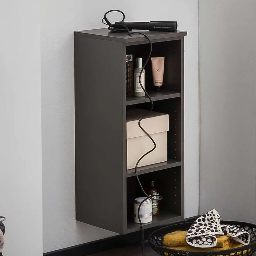 Badregal mit 3 Fächern in Dunkelgrau - Breznia