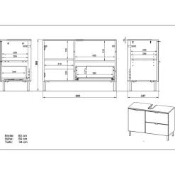 Badschrank fürs Waschbecken in 80 cm Breite - Otrus