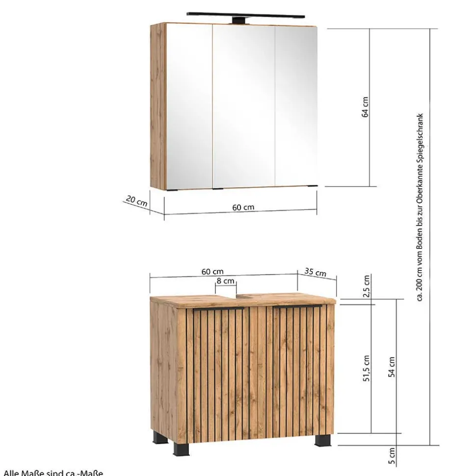 Badset Möbel-Kombination modern - Crystoga (vierteilig)