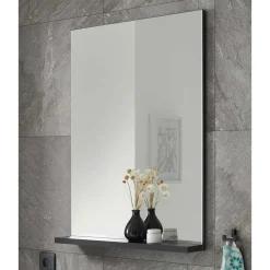 Badspiegel mit Ablage in Schwarz - Ingmesan