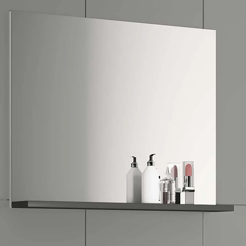 Badspiegel mit Ablage in Anthrazit - Rondja