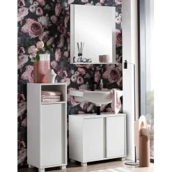 Badspiegel mit Ablage in Weiß - Seriacus