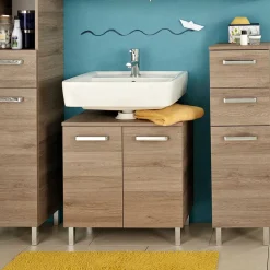 Bad-Waschbecken-Unterschrank in Holzoptik - Lemi