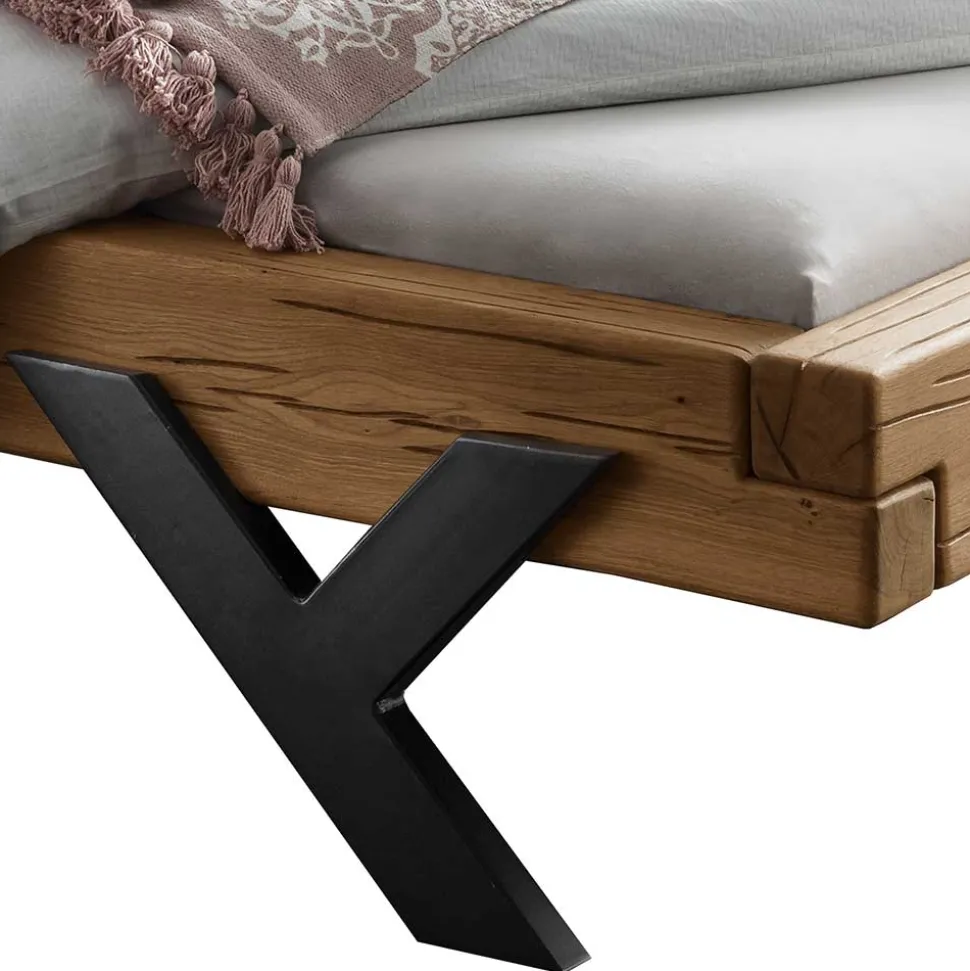 Balkenbett aus Eichenholz ohne Kopfteil - Rovina