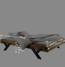 Balkenbett aus Eichenholz ohne Kopfteil - Rovina