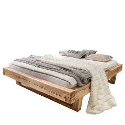 Balkenbett aus Eichenholz mit Kufen - Piassona