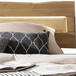 Balkenbett aus Kiefer mit LED Beleuchtung - Enjta