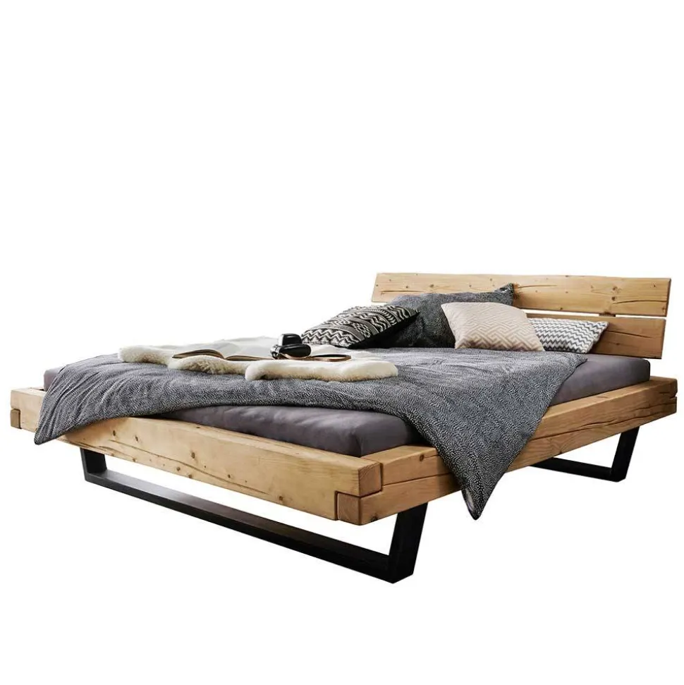 Balkenbett mit Bügelfüßen im rustikalen Stil - Teresina