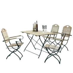 Balkon Sitzgruppe Florian aus Robinie massiv (fünfteilig)