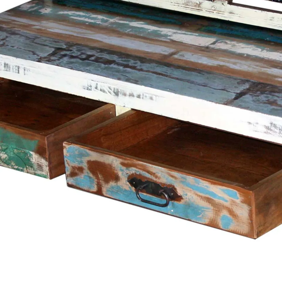 Bank aus Altholz mit zwei Schubladen - Alisa