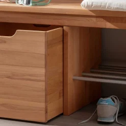 Bank mit Schuhablage & Kisten aus Buche - Shimousa