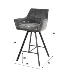 Bar Drehstühle mit 69 cm Sitzhöhe - Foxxy (2er Set)