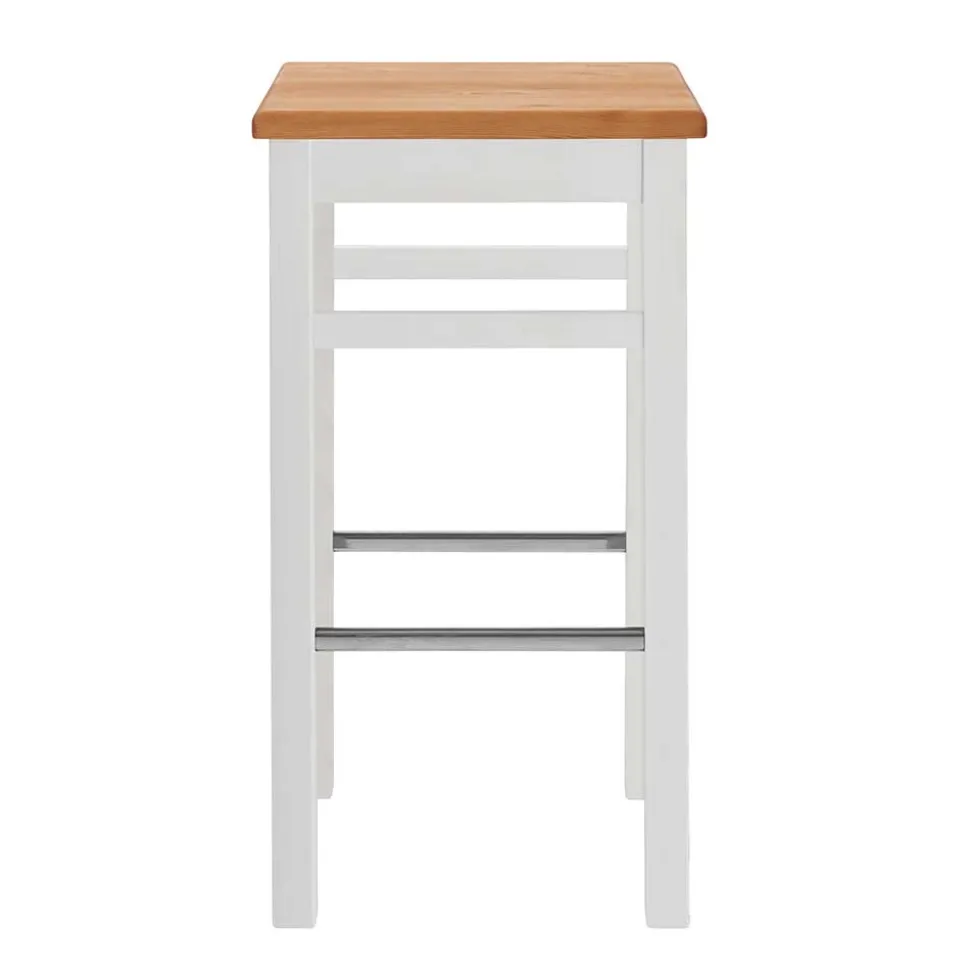 Bar Hocker in Weiß und Kiefer Lauge - Ribardo