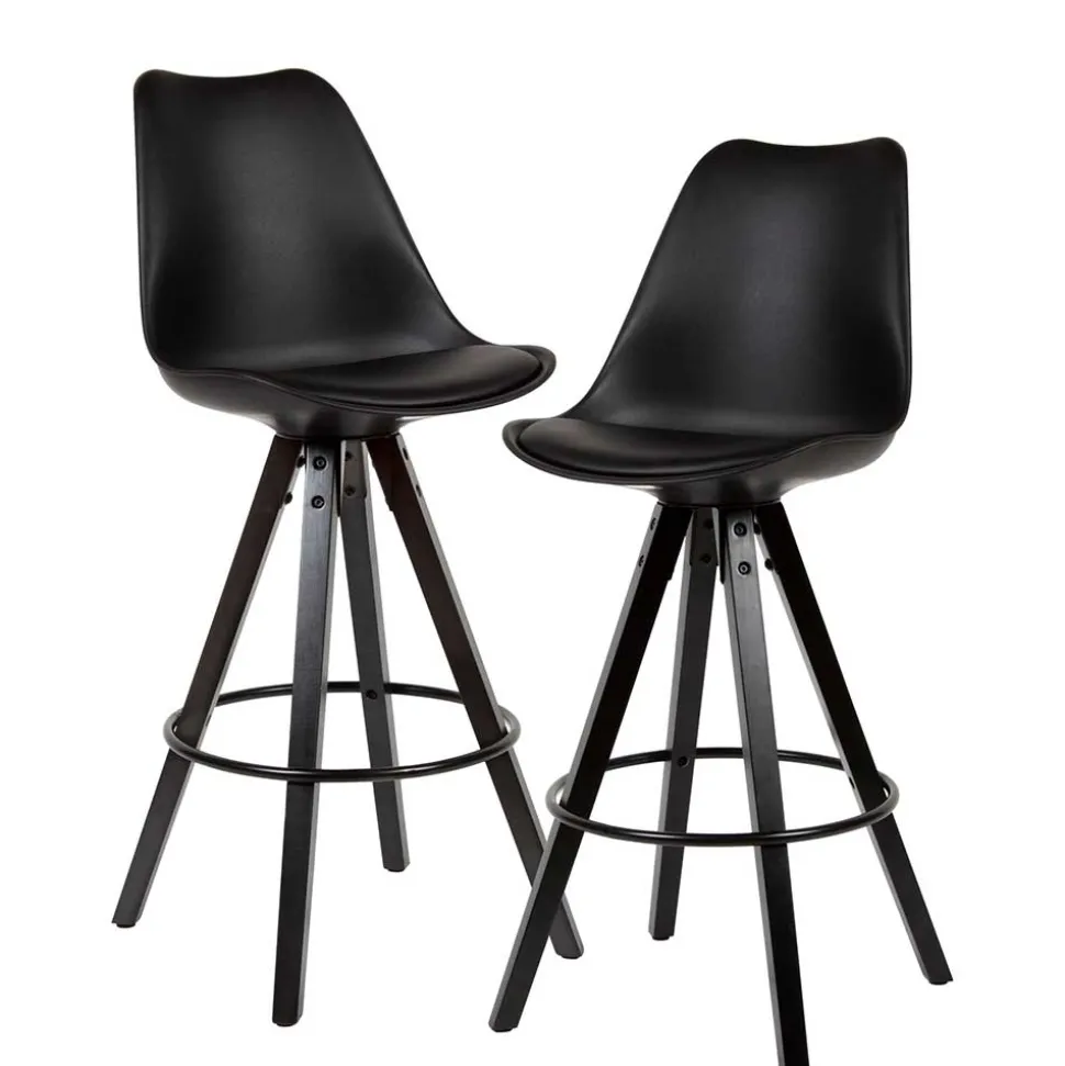 Bar Schalenstühle in Schwarz - Ilussiana (2er Set)