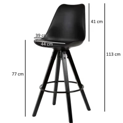 Bar Schalenstühle in Schwarz - Ilussiana (2er Set)