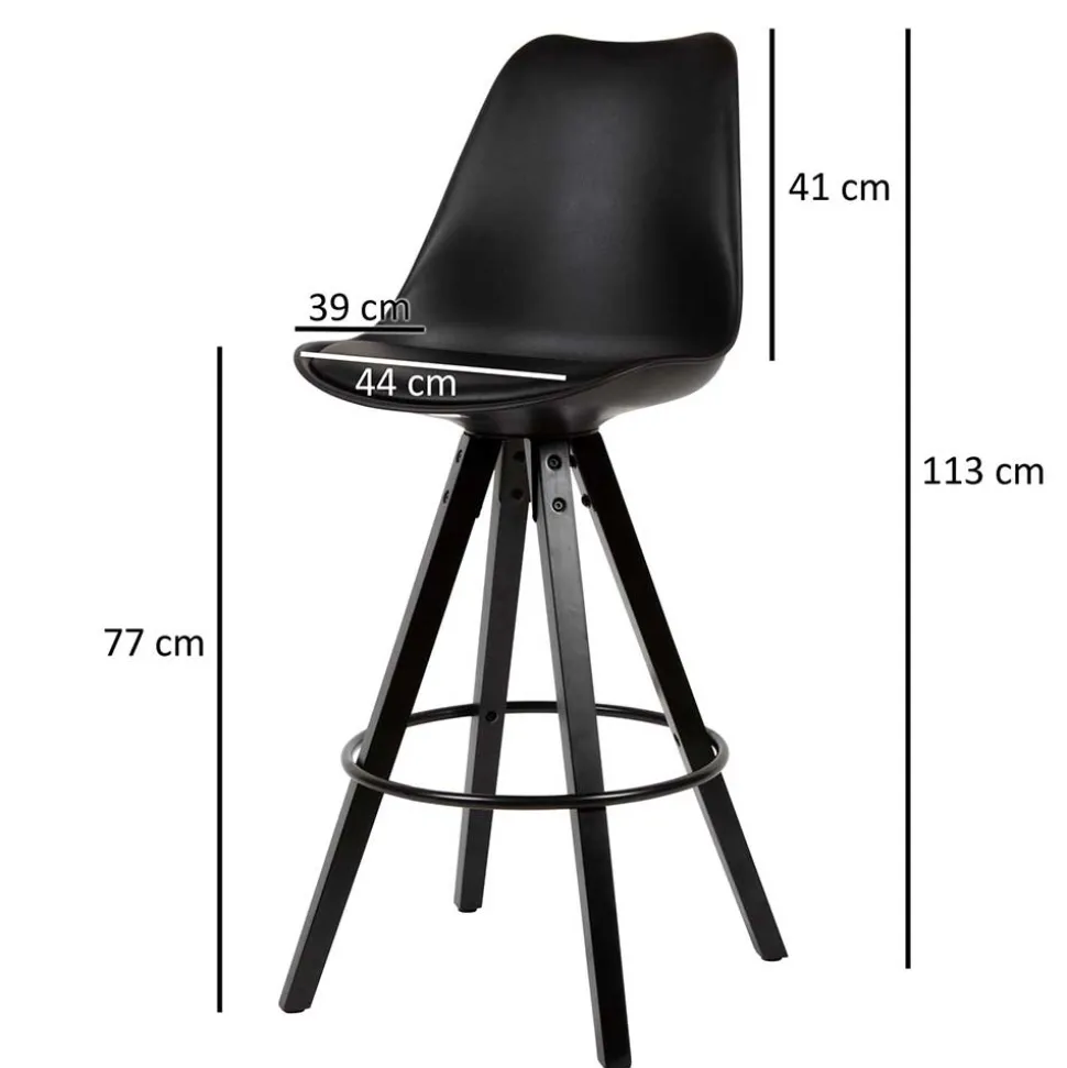 Bar Schalenstühle in Schwarz - Ilussiana (2er Set)