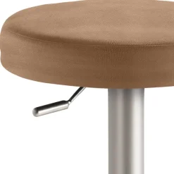 Barhocker in Hellbraun & Chrom - Calypso