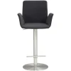 Barhocker mit Lehne & Armlehnen in Anthrazit - Kanella
