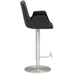 Barhocker mit Lehne & Armlehnen in Anthrazit - Kanella