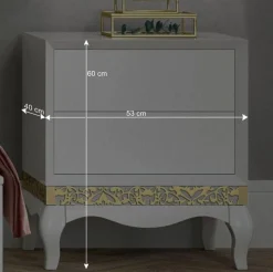 Barock Design Bett & Nachtkommoden - Valganios (dreiteilig)