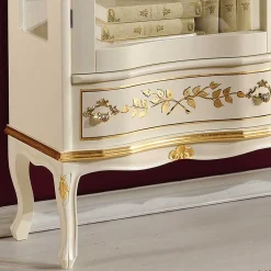 Barock Design Vitrine in Weiß & Gold - Iviada