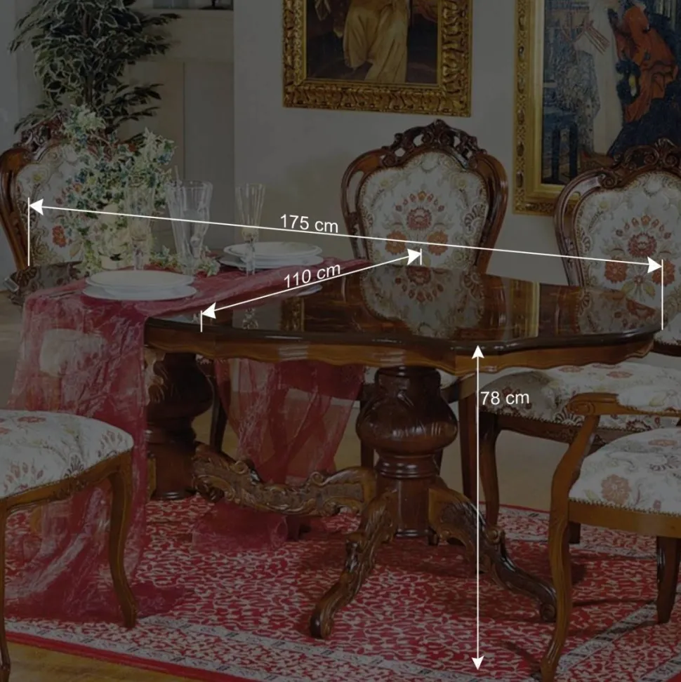 Barock Essenstisch in Oval Magari 175x110cm