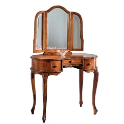 Barock Frisierkommode mit Spiegel Agosto in Nussbaum