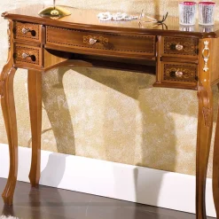 Barock Konsolentisch mit 5 Schubladen Natale in Nussbaum