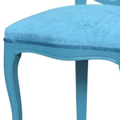 Barock Polsterstuhl in Türkis Blau - Ciosda