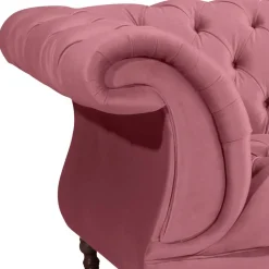 Barock Style Big Sessel in Rosa Samtvelours - Clewono