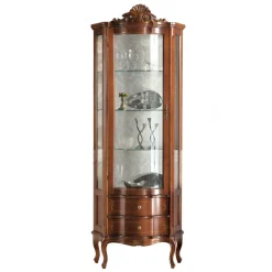 Barock Vitrinenschrank mit 2 Schubladen Dentro 80cm breit