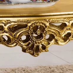 Barock Wohnzimmertisch in Gold Eliah 108x57 cm