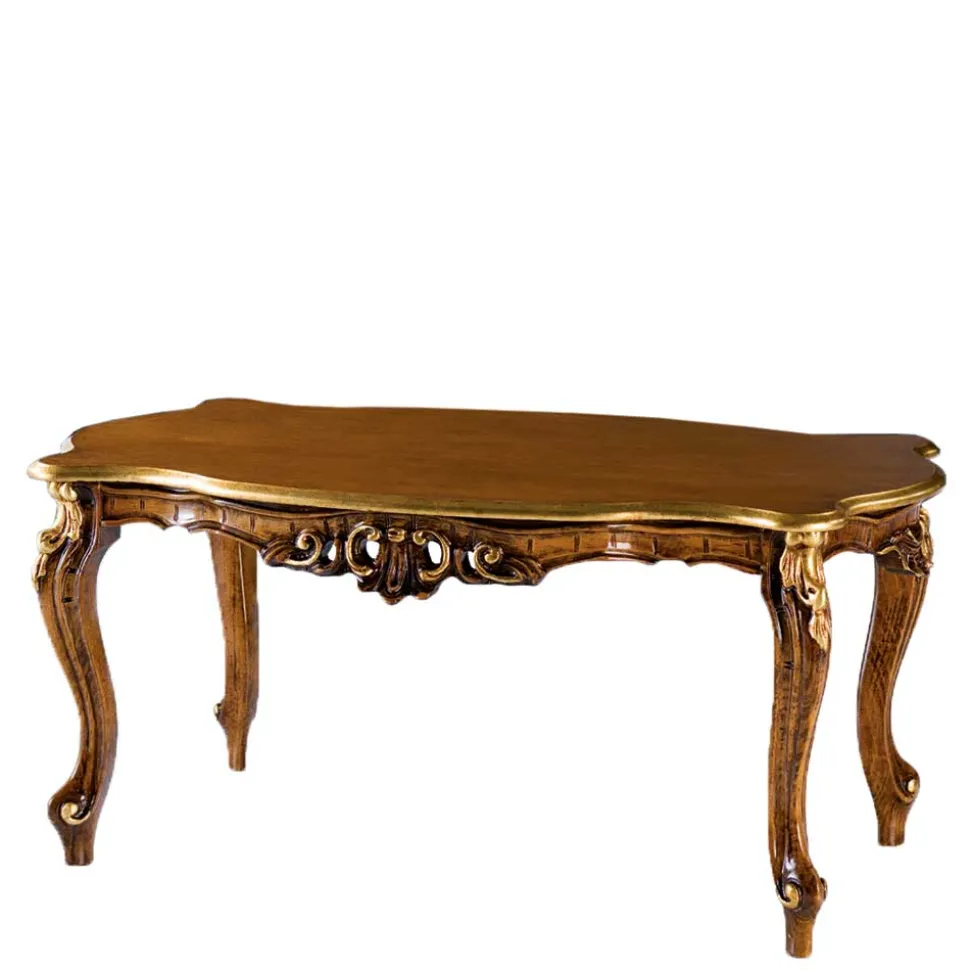 Barockstil Couchtisch in Buche Braun - Avellina