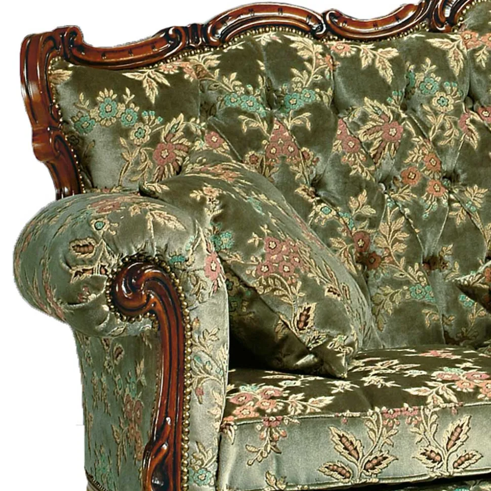Barock-Stil Sofa in Grün mit Blumen - Graz