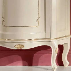 Barockstil Vitrine in Weiß & Gold - Datalera