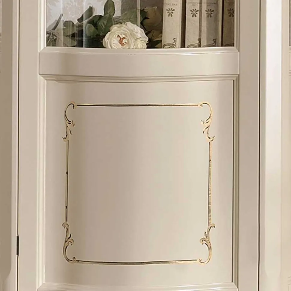 Barockstil Vitrine in Weiß & Gold - Datalera