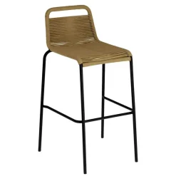 Barstühle aus Kordel in Hellbraun - Jakarto (4er Set)