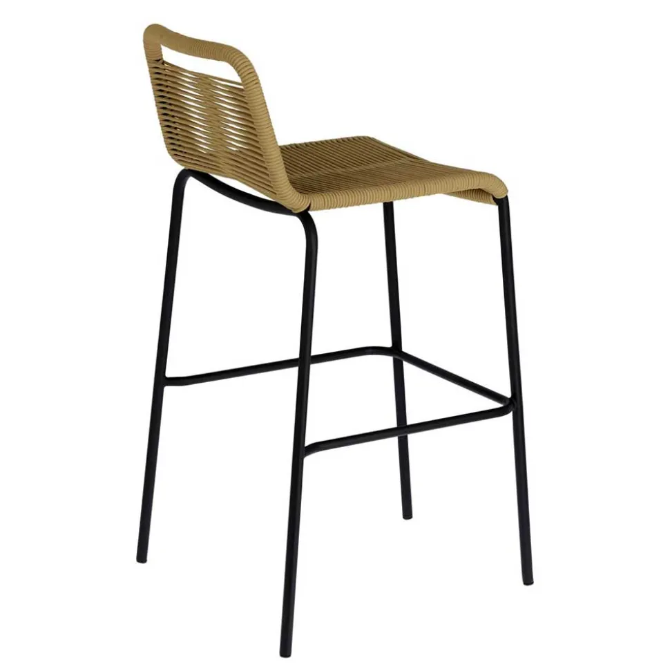Barstühle aus Kordel in Hellbraun - Jakarto (4er Set)