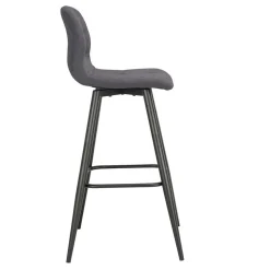 Barstühle in Anthrazit Stoffbezug - Una (2er Set)