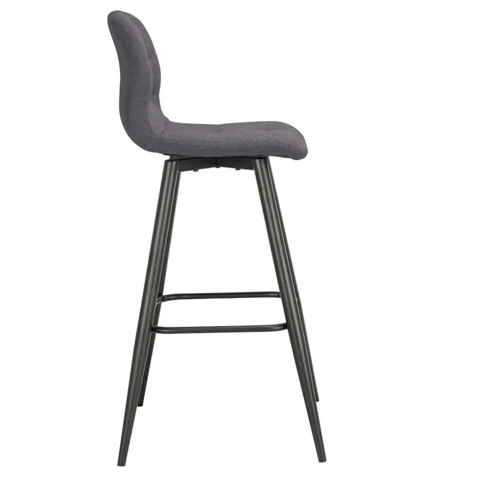 Barstühle in Anthrazit Stoffbezug - Una (2er Set)
