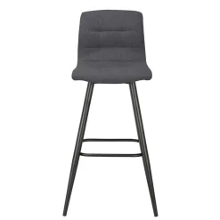 Barstühle in Anthrazit Stoffbezug - Una (2er Set)