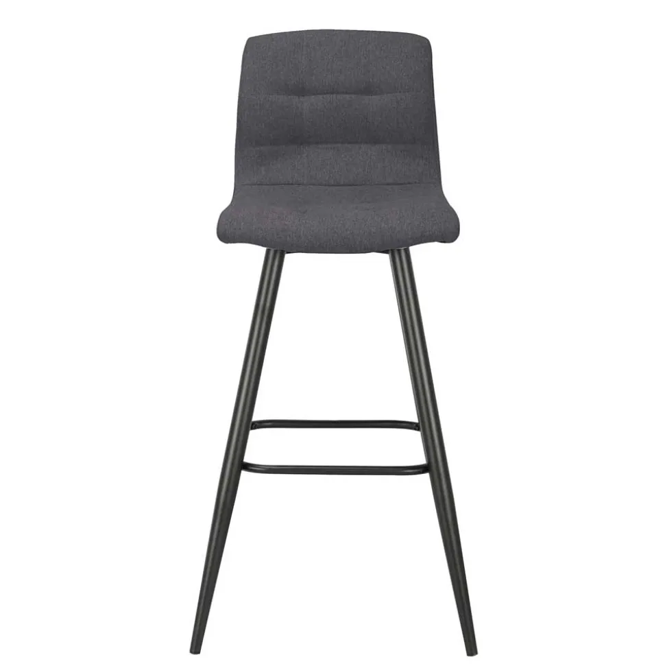 Barstühle in Anthrazit Stoffbezug - Una (2er Set)