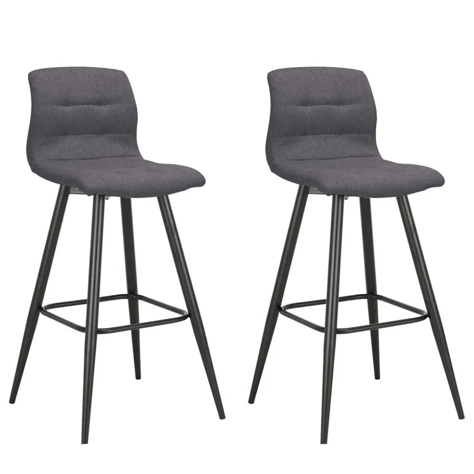 Barstühle in Anthrazit Stoffbezug - Una (2er Set)