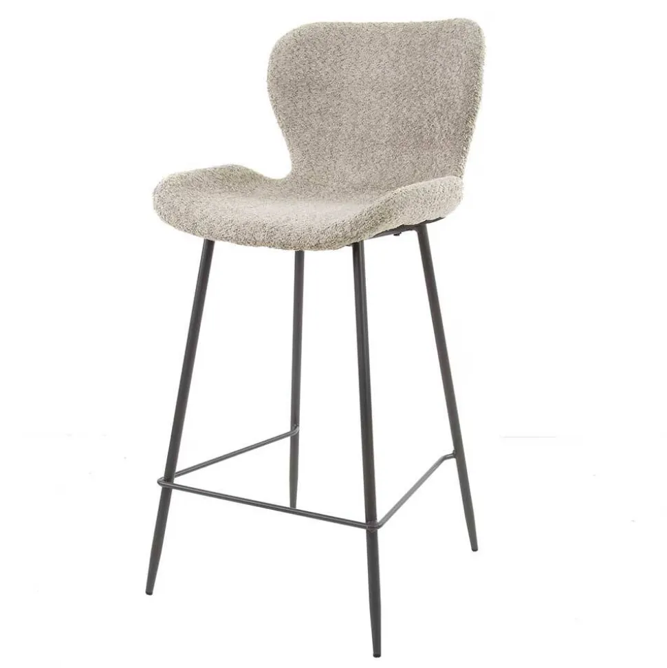 Barstühle in Beige Boucle - Vilvia (4er Set)