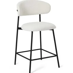 Barstühle in Cremeweiß und Schwarz - Bean (2er Set)