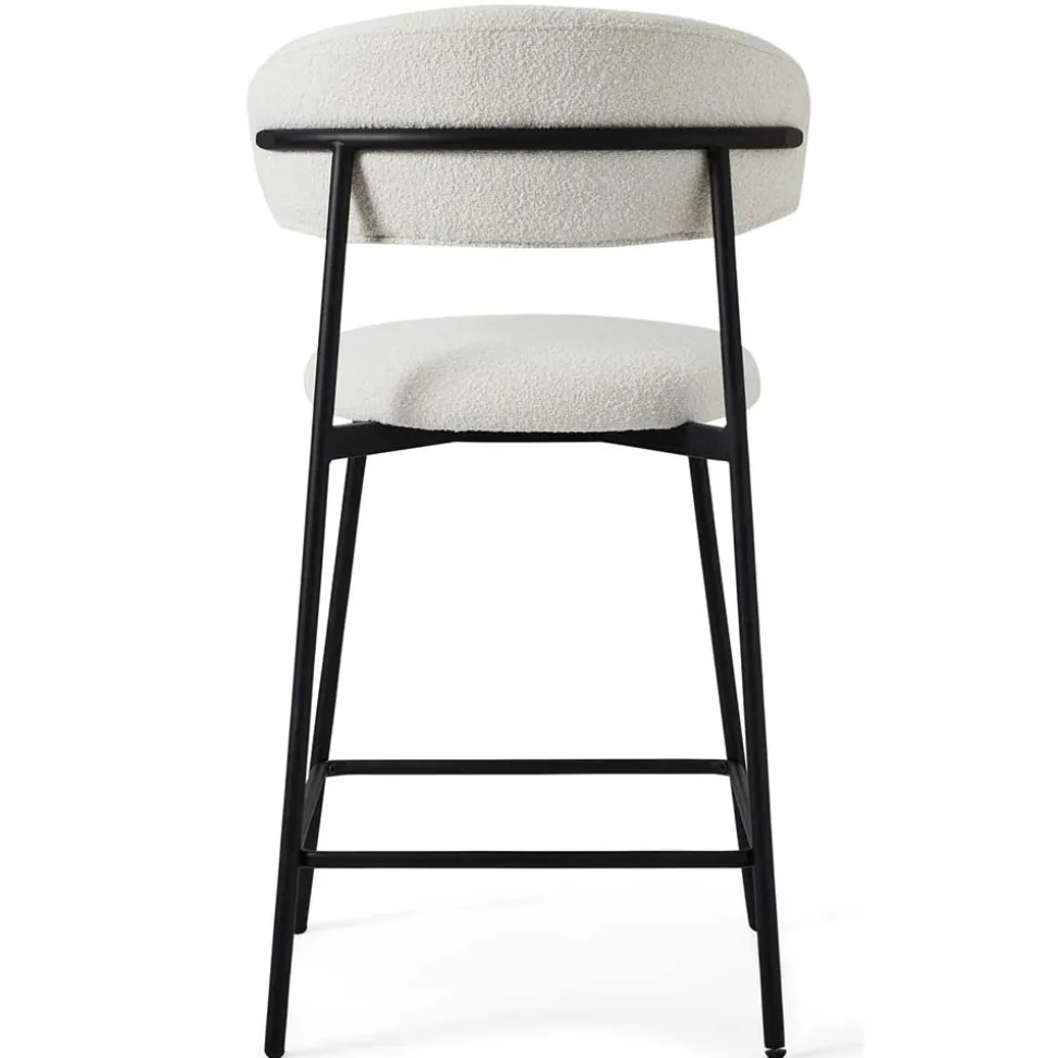 Barstühle in Cremeweiß und Schwarz - Bean (2er Set)